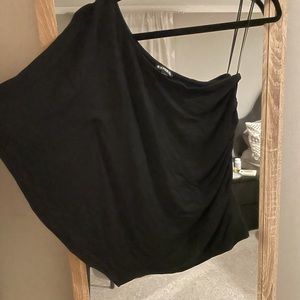 Express off the should black shirt